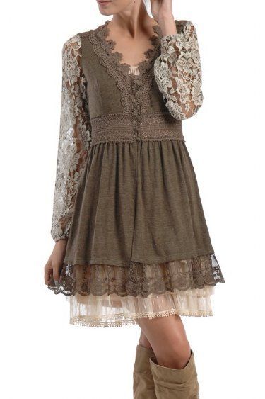 Women’s Vintage Lace Sweater  – the under layer dress is a must with this one!