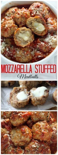 30-Minute Mozzarella Stuffed Turkey Meatballs with Homemade Marinara Sauce – quick, healthy, and SO delicious!
