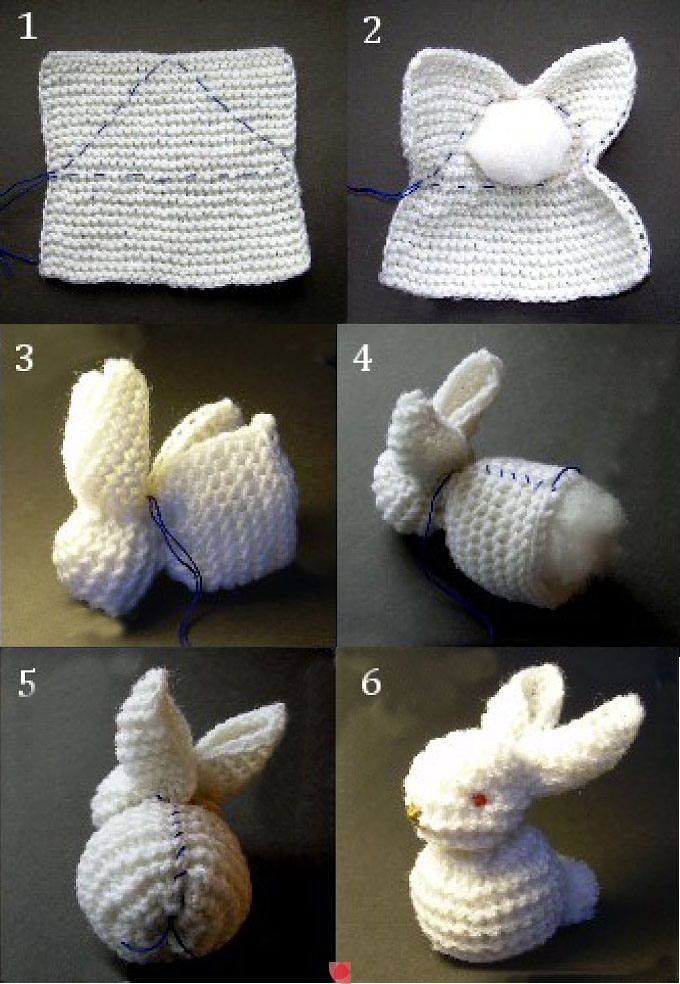 A quick bunny to knit or crochet and add to a baby gift.This is so brilliant! And you could totally either knit or crochet it!