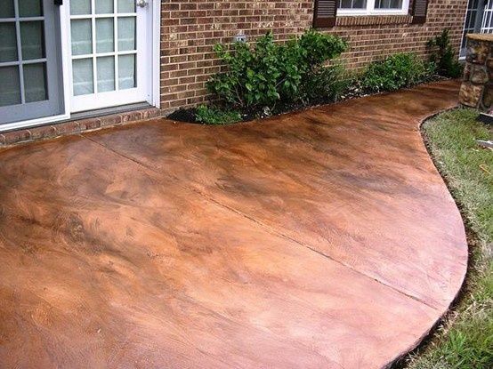 Acid-stained Concrete. it looks like a copper walkway