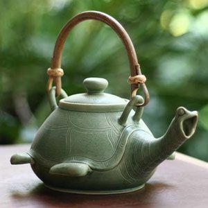 Add a whimsical touch to your tea time when you pour a cup from this cool new Turtle Teapot by Balinese artist Putu Oka Mahendra.