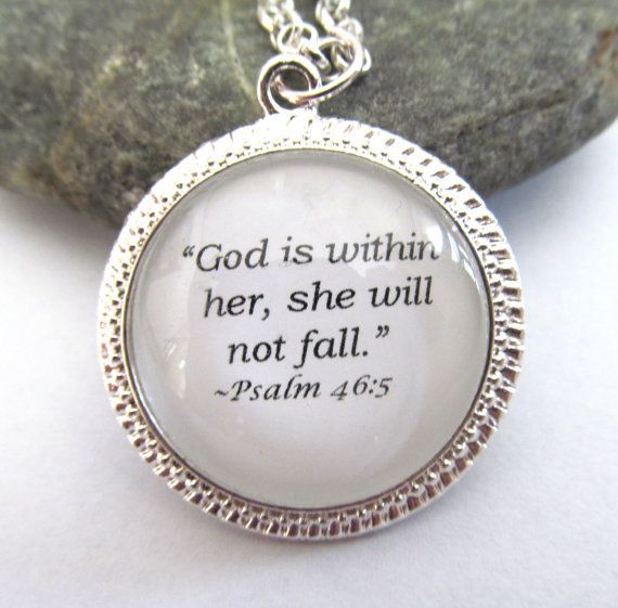 Bible Quote Necklace God is within her she will by JewelrybyJakemi, $12.00