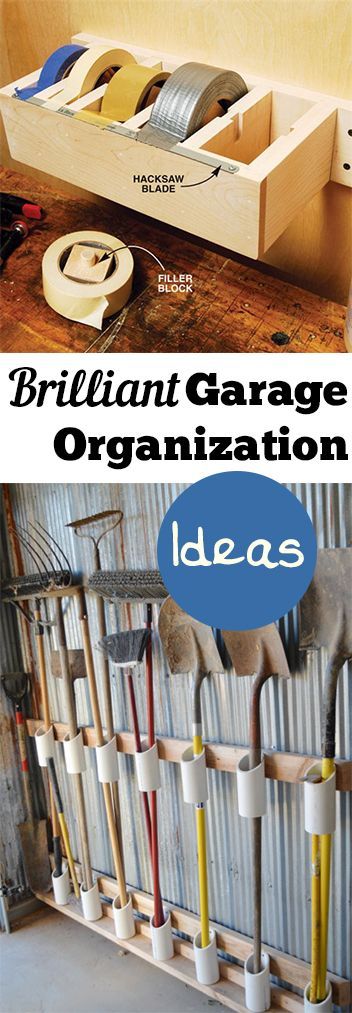 Brilliant Garage Organization ideas that will make life easier. Great ideas, tips, tutorials for insanely easy garage