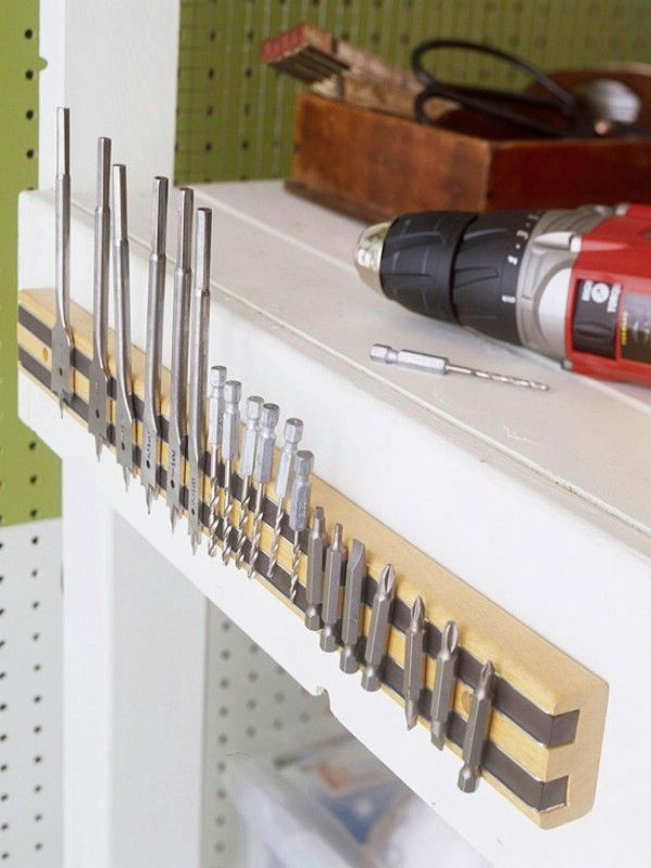 Magnetic Strips Can Hold Tools -   Brilliant Garage Organization ideas that will make life easier. Great ideas, tips, tutorials for insanely easy garage