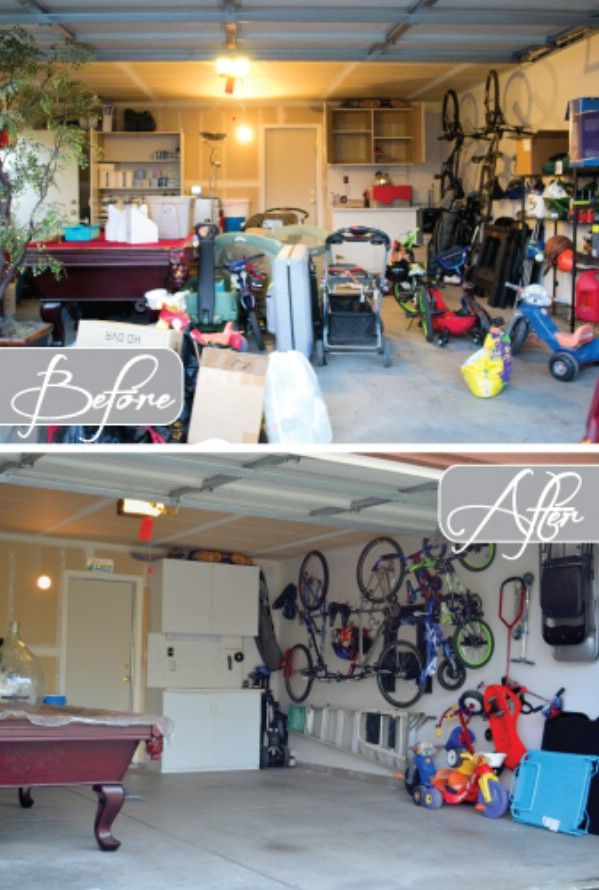 Hang Bikes on Walls -   Brilliant Garage Organization ideas that will make life easier. Great ideas, tips, tutorials for insanely easy garage