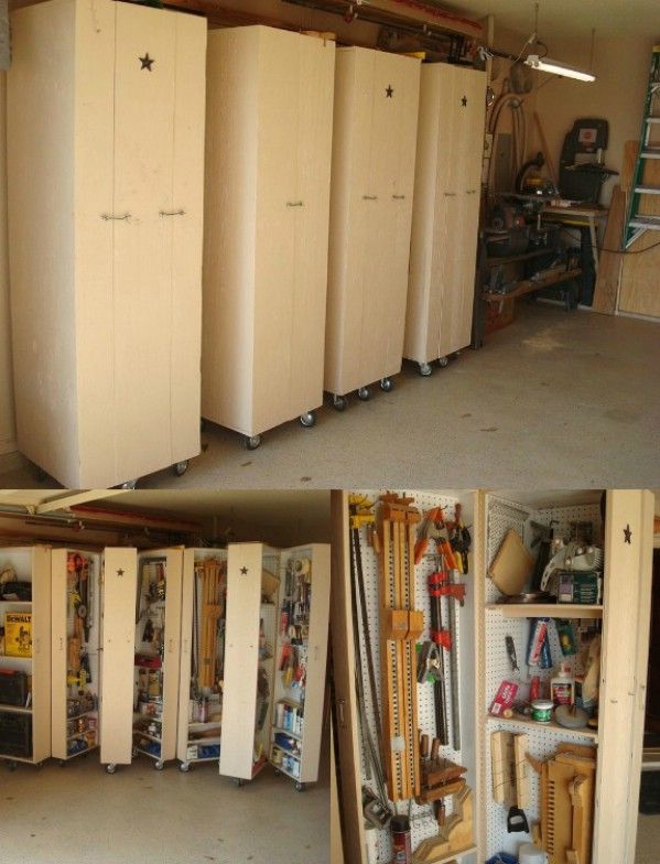 Create Rolling Cabinets for Tool Storage -   Brilliant Garage Organization ideas that will make life easier. Great ideas, tips, tutorials for insanely easy garage