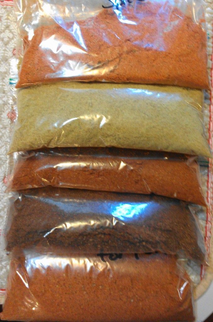 Chipotle Dry Rub;  New Mexico Green Chili Rub;  Cajun Seasoning;  BBQ Rub for Pulled Pork;   BBQ Spice