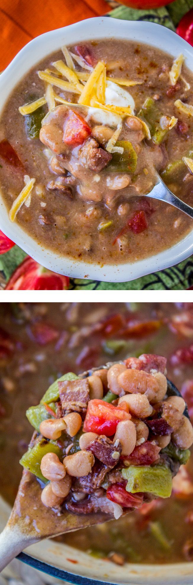 Cowboy Pinto Bean Soup (Slow Cooker) from The Food Charlatan // Frijoles Charros is an old family favorite. Pinto beans, roasted