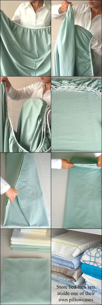 Folding a Fitted Sheet. Looks nice and neat when you are storing extras, prepping for guests, or moving!