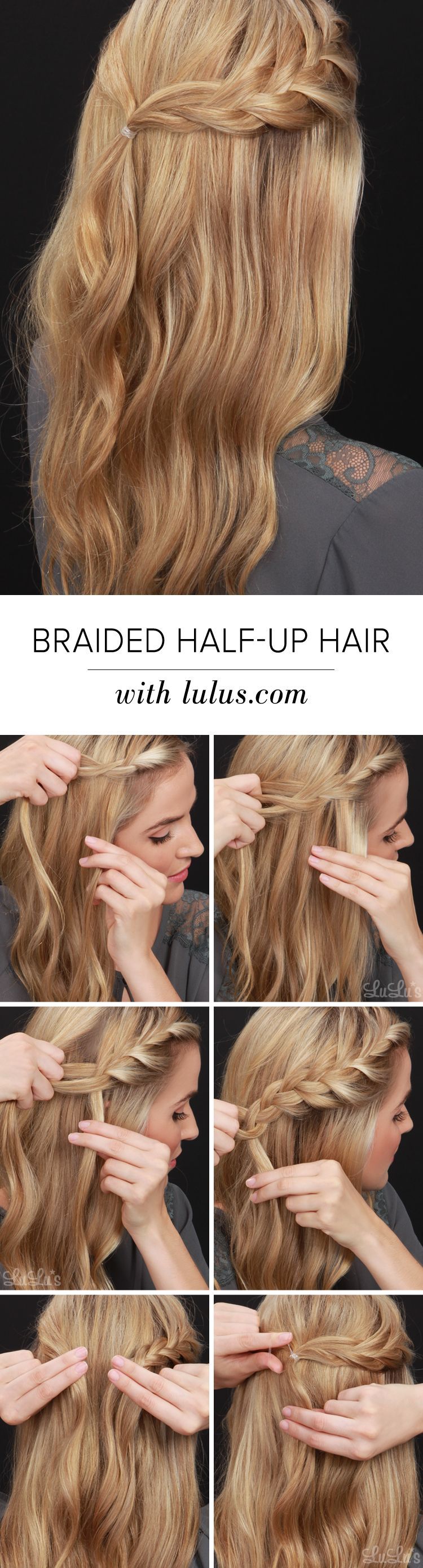 Great for a day at the office, date night, and every other occasion imaginable, our Half-Up Braided Hair Tutorial is so easy to