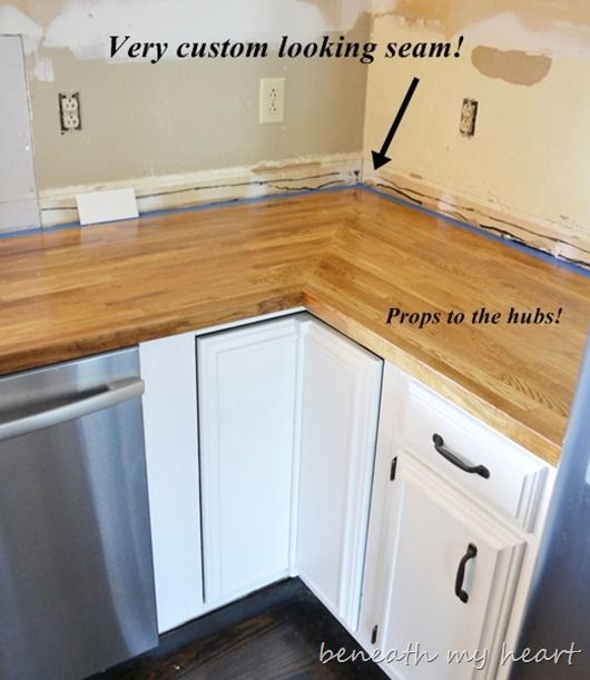 How to Install IKEA Butcher Block Countertops~ I would think this would work for any type of counter tops