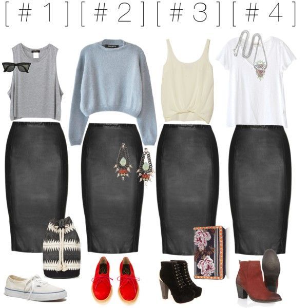 “[ leather pencil skirt ]” by carlystafford-ceramics on Polyvore