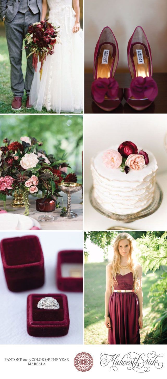 Pantone 2015 Color Of The Year Marsala Wedding Inspiration Board