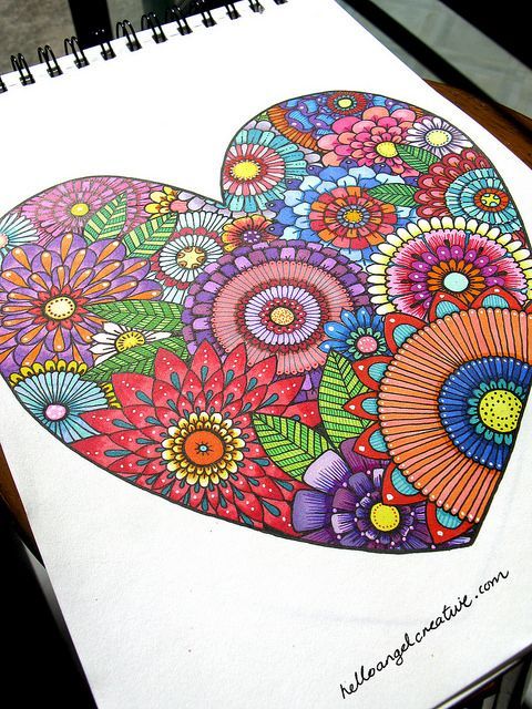 Pour Rachel ….. ton prochain bricolage ???? Floral Heart by Hello Angel Creative, via Flickr