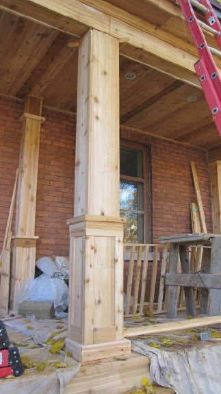 rebuilding porch columns Not wanting to rebuild, but could we put new boards on the outside of the column on the deck, rather than