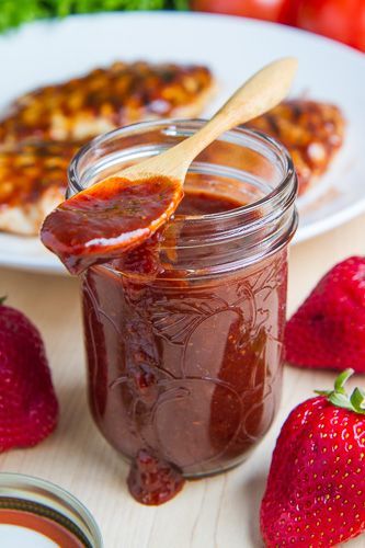 Roasted Strawberry BBQ Sauce – grill up some chicken and try out this BBQ Sauce…..yummy!!