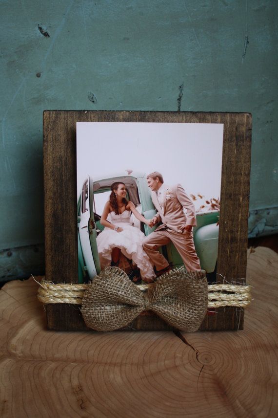 Rustic twine and burlap picture frame