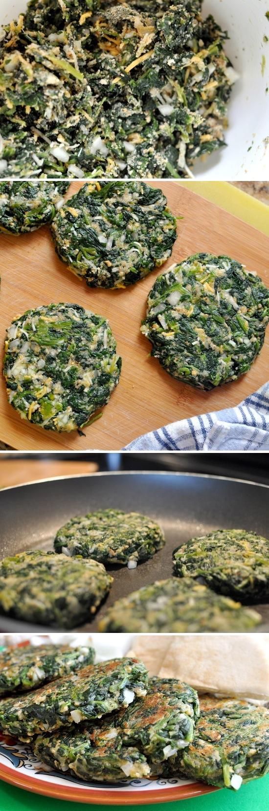 spinach “burgers”. These are high in protein, low in carbs and absolutely delicious.