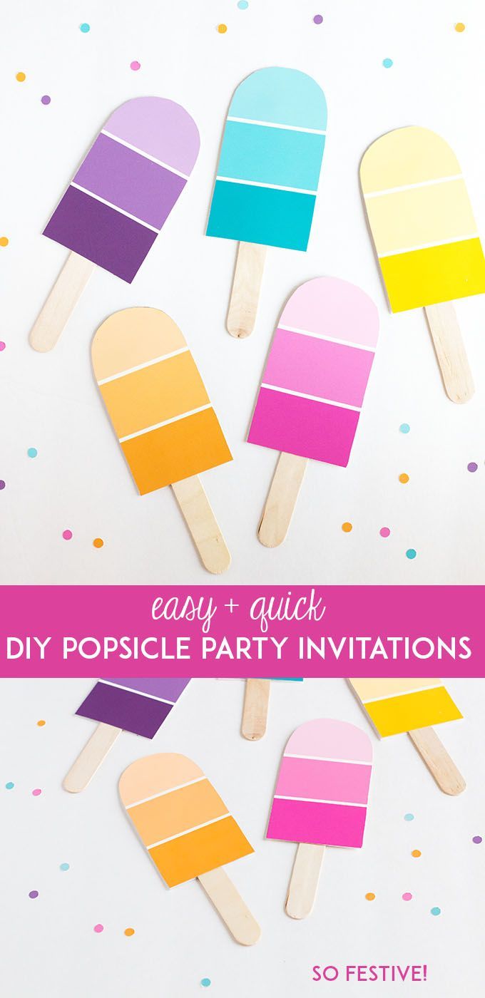 super easy and quick DIY Popsicle Party Invitations. Adorable!!