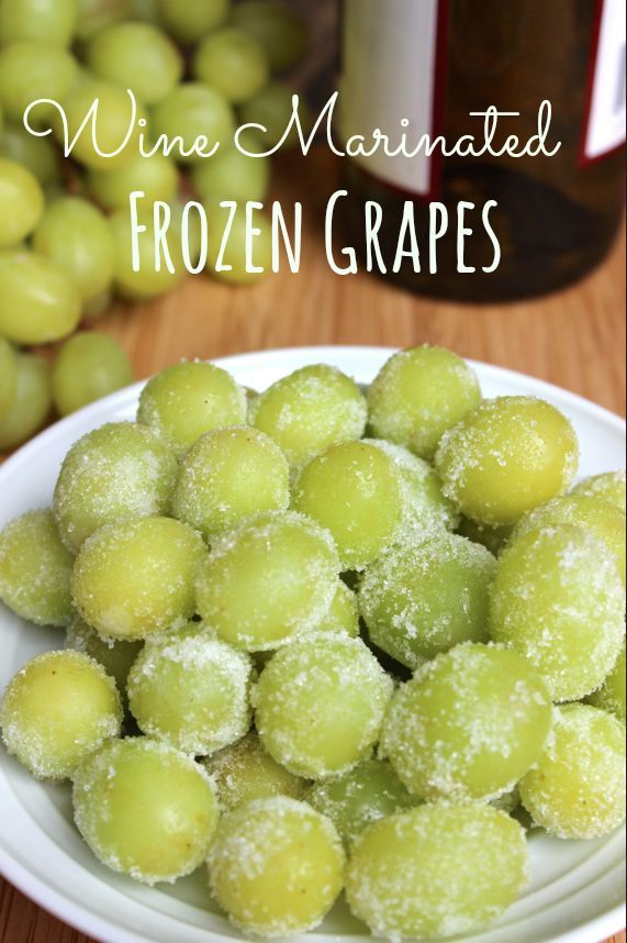 Wine Marinated Frozen Grapes. Simple with only 3 ingredients. Great for holiday parties! ad