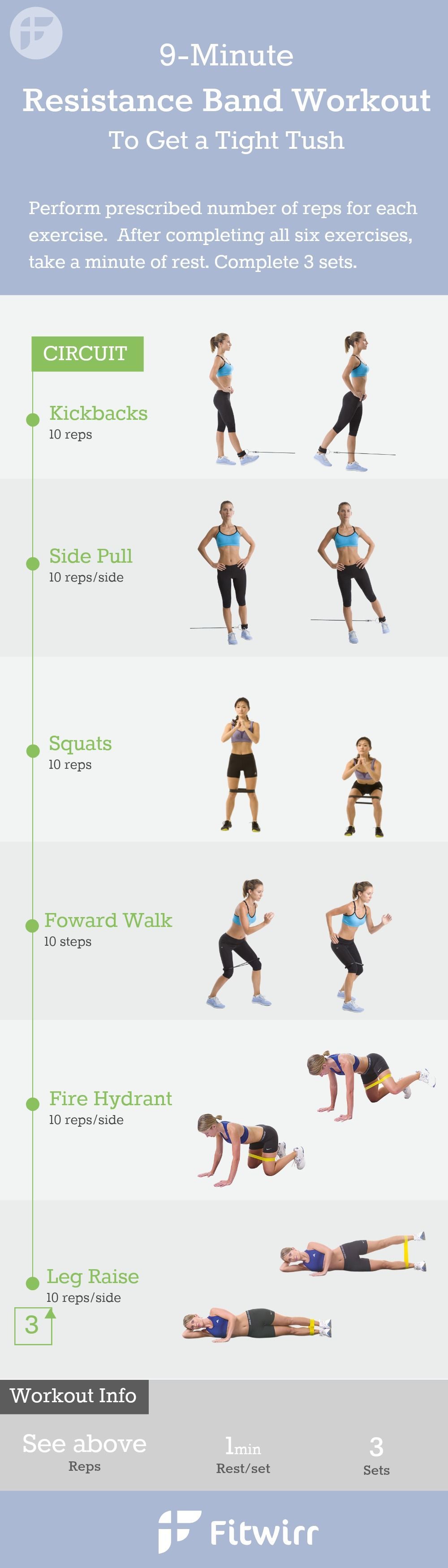 9-Minute Resistance Band Exercises for women. You don’t have to lift heavy dumbbells or a medicine ball to get a great workout at