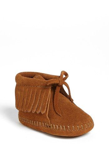 Baby girl Mintjal just got these cute boots :) Minnetonka Fringe Bootie (Baby & Walker) | Nordstrom