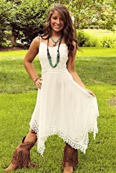 Back In The Saddle Again Dress In White $42.99! #SouthernFriedChics