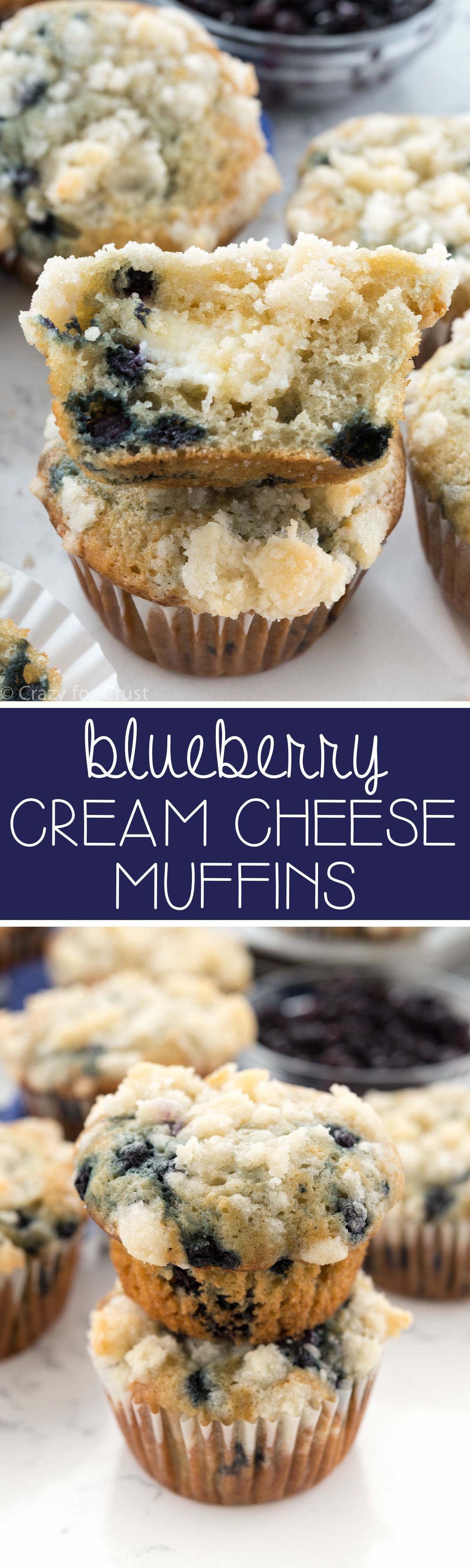 Blueberry Cream Cheese Muffins – this is the PERFECT blueberry muffin recipe. Easy, soft and fluffy, and full of juicy blueberries