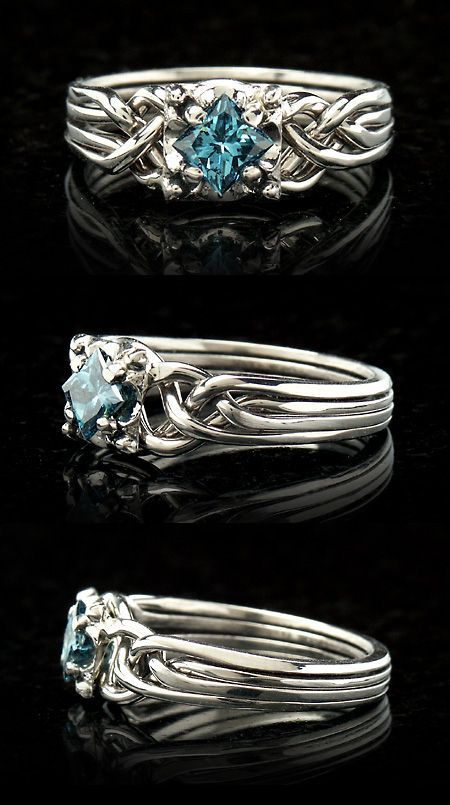 celtic puzzle wedding rings for her | Guinevere blue diamond puzzle ring – puzzle engagement ring ~ This is beautiful … Maybe