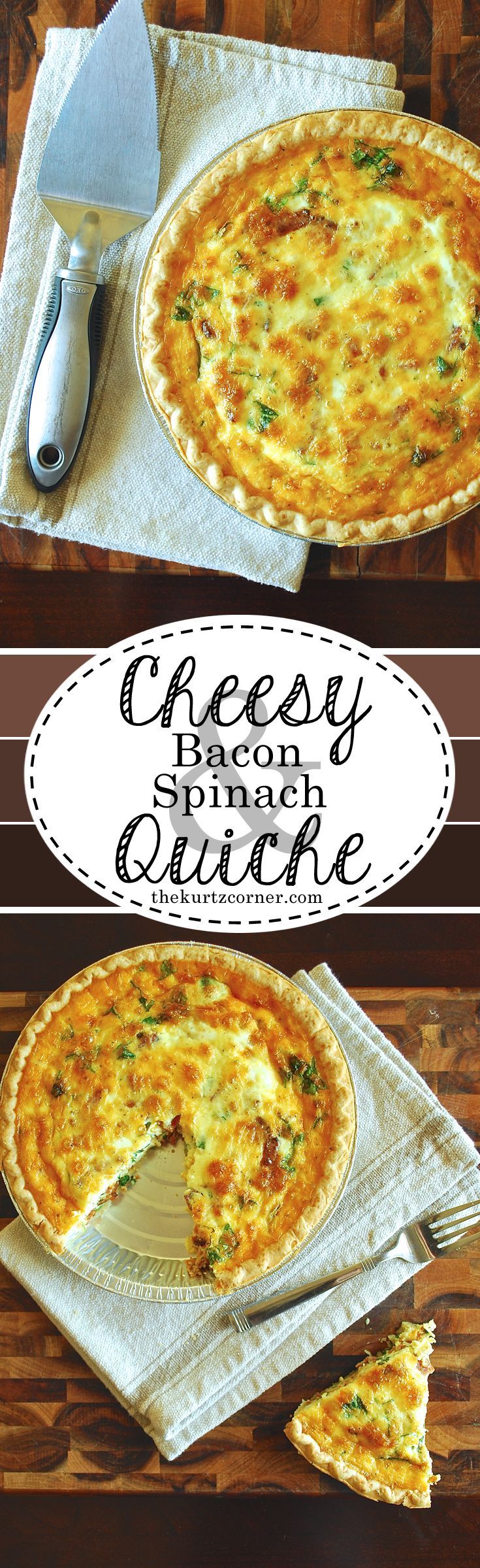 Cheesy Bacon & Spinach Quiche