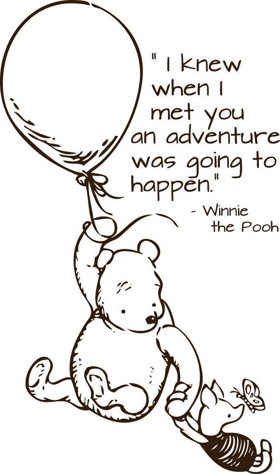 Classic pooh wall decal adventure quote by wildgreenrose on Etsy