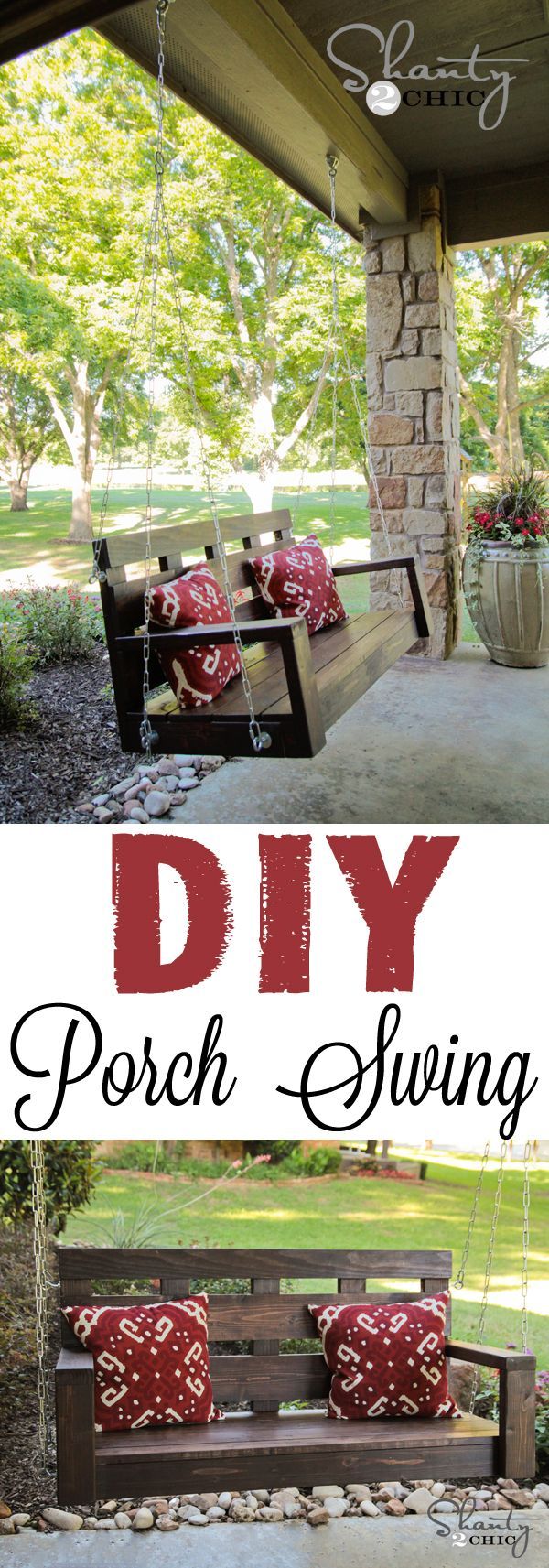 Easy DIY Porch Swing! Yet another reason to own my own home….so I can do cool things like this. #someday