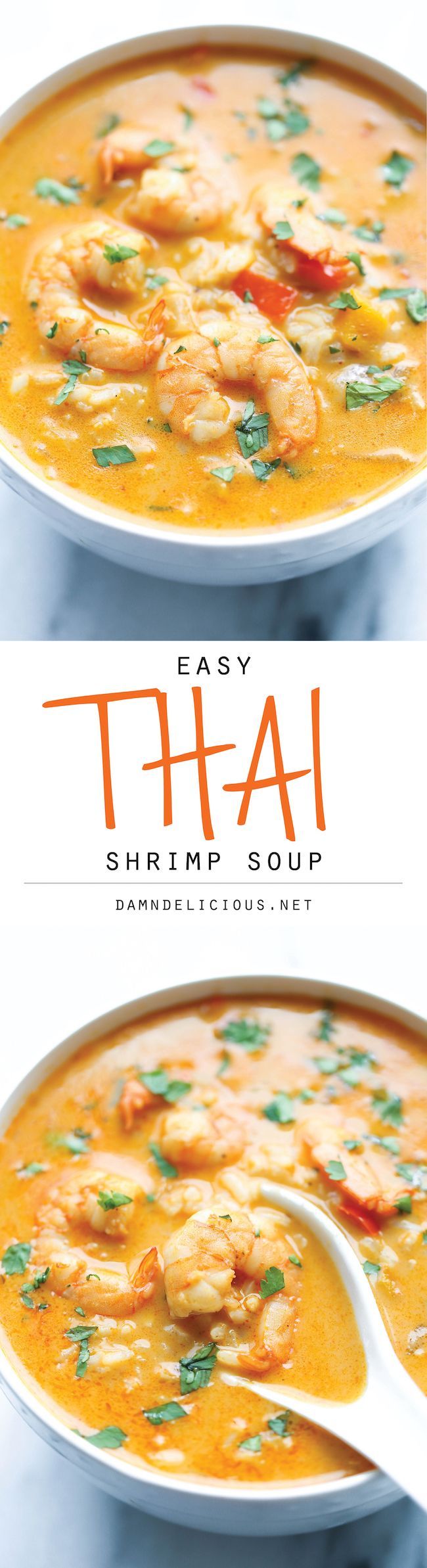 Easy Thai Shrimp Soup – Skip the take-out and try making this at home – it’s unbelievably easy and 10000x tastier and healthier!