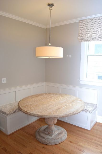Eat in Kitchen Seating with Round Wood Table :: Lucy Williams Design