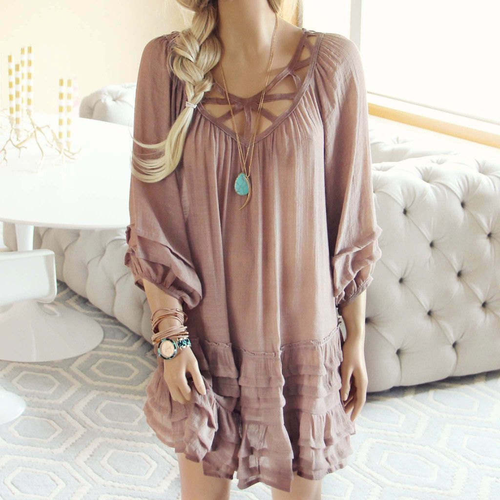 Festival Dress in Sand… a gorgeous boho dress for the spring & summer.