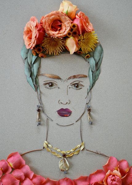 “Frida III”~Flower Face Print by Vicki Rawlins.