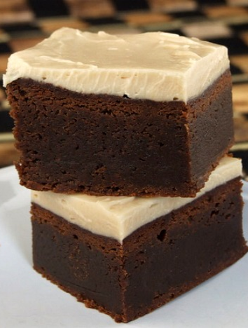 Fudgy Kahlua Brownies with Browned Butter Icing #recipe