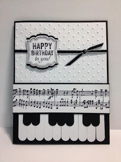 handmade card … So Fun!! Labeled Love Piano Keys Card … black and white … great design … Stampin’ Up!