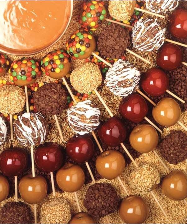 Here’s a great idea so that every guest picks their favorite kind!  It’s a Caramel Apple Bar where everyone picks their toppings