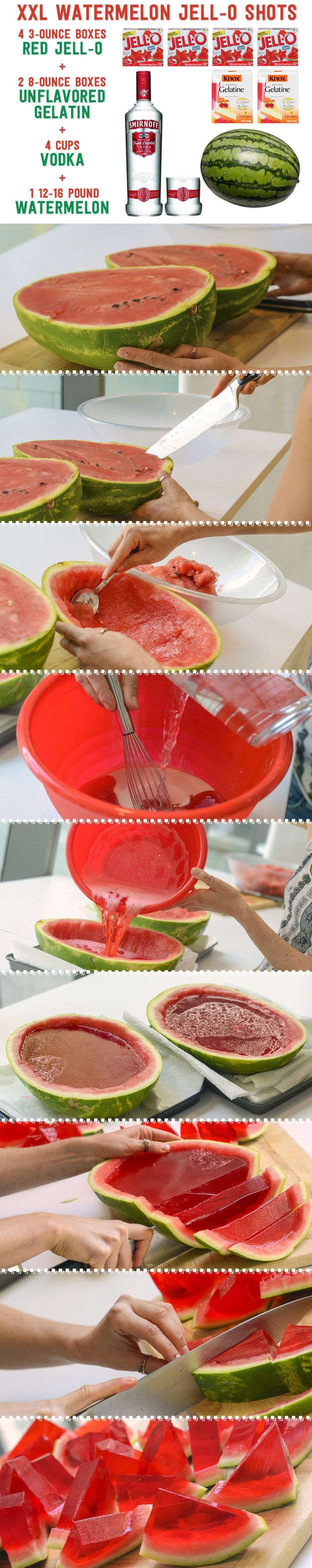 Here’s How To Make XXL Watermelon Jell-O Shots (from BuzzFeed)