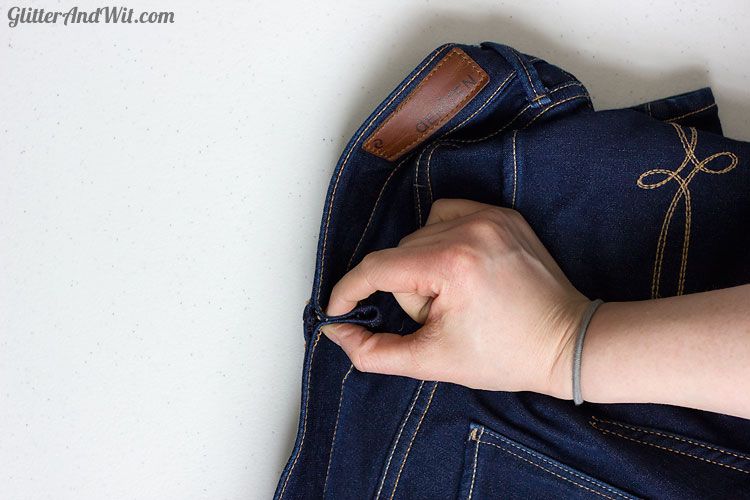 How to Take in a Jeans Waist by @Glitter+Wit
