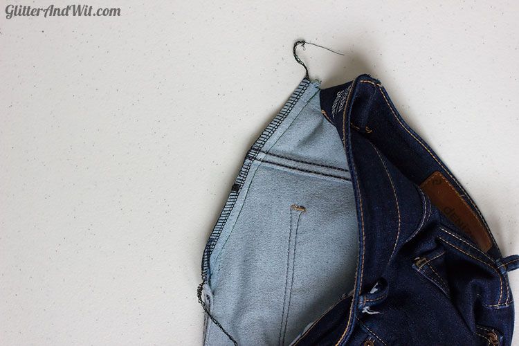 How to Take in a Jeans Waist by @Glitter+Wit