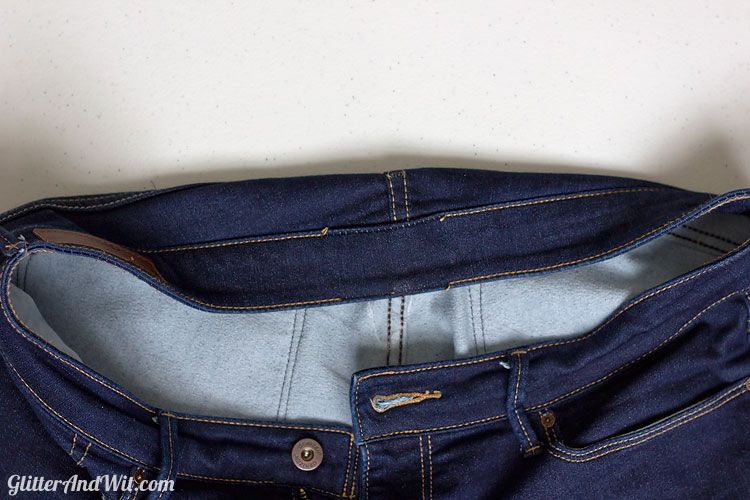 How to Take in a Jeans Waist by @Glitter+Wit