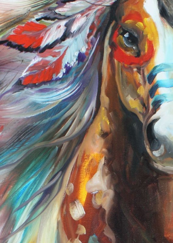 Indian War Horse | HIGH PLAINS INDIAN WAR HORSE – by Marcia Baldwin from Paintings Oils …