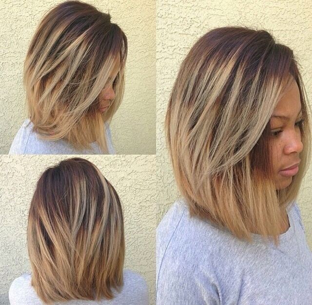 Ombre Long Bob Haircut for Black Women – Thick Hair Styles