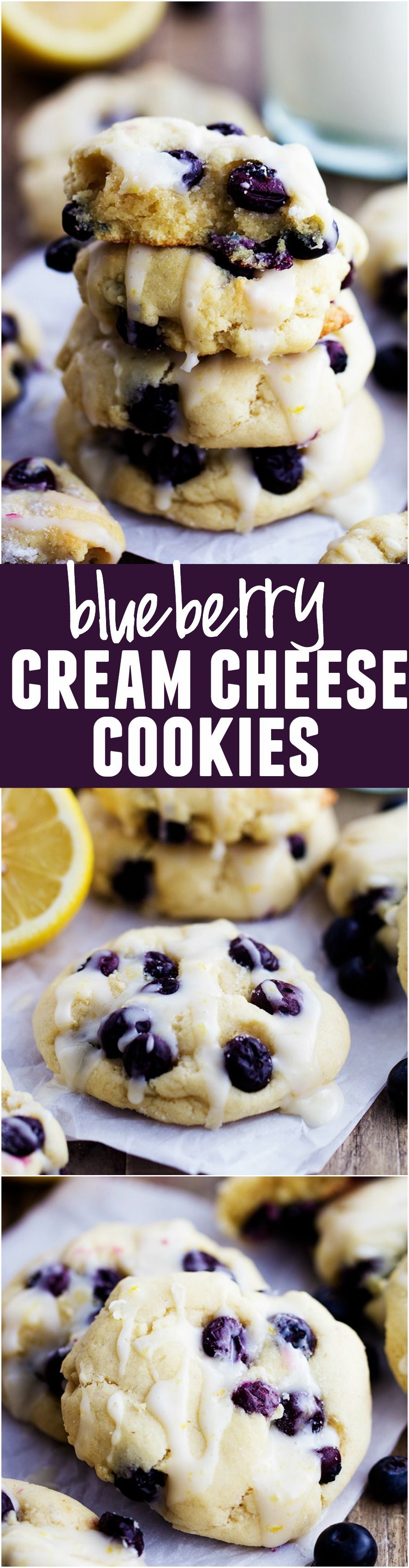 Perfect moist and puffy cookies with fresh blueberries bursting inside. These cookies are a mix between a blueberry muffin and a