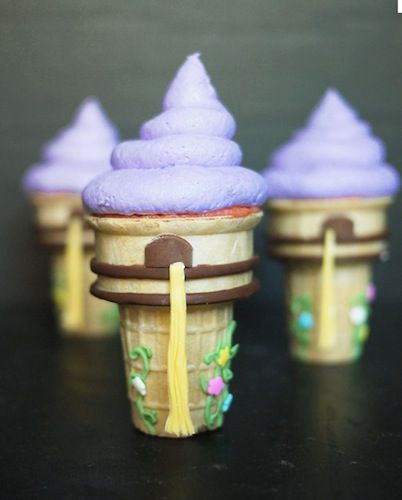 Rapunzel cones…20 something Disney inspired desserts…super cute! Great for a themed movie night birthday party!