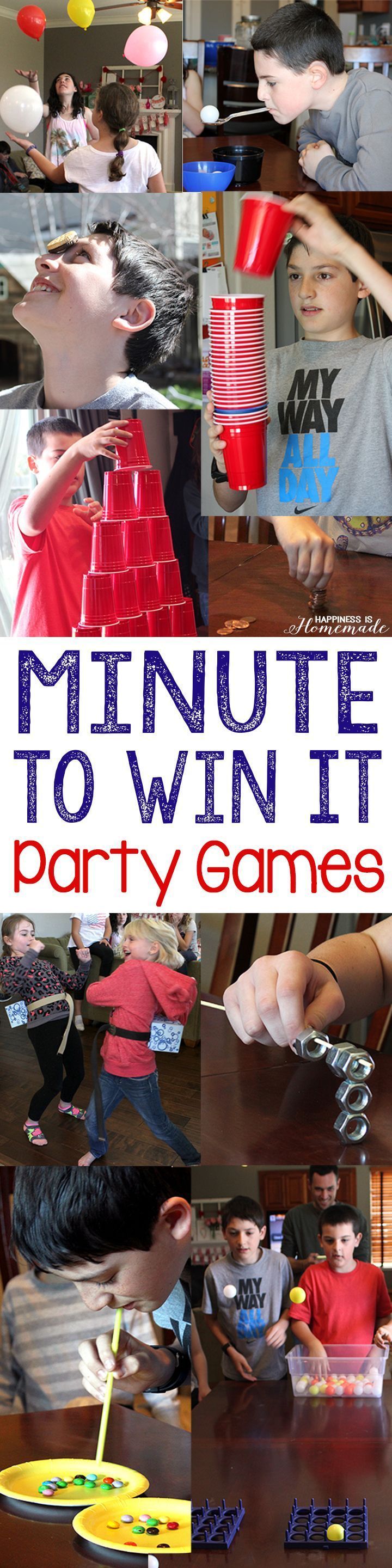 These 10 Minute to Win It games were perfect for all ages (we had guests from ages 4-55 playing these games, and everyone had a