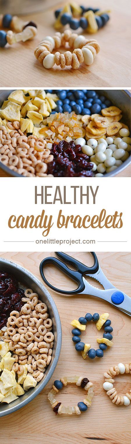 These healthy candy bracelets are such a SIMPLE craft for kids! Collect a fun assortment of dried goods and let them create their