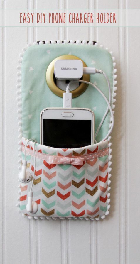 This DIY Phone Charger is so easy to sew up and makes such a cute holder for your phone while it’s charging!